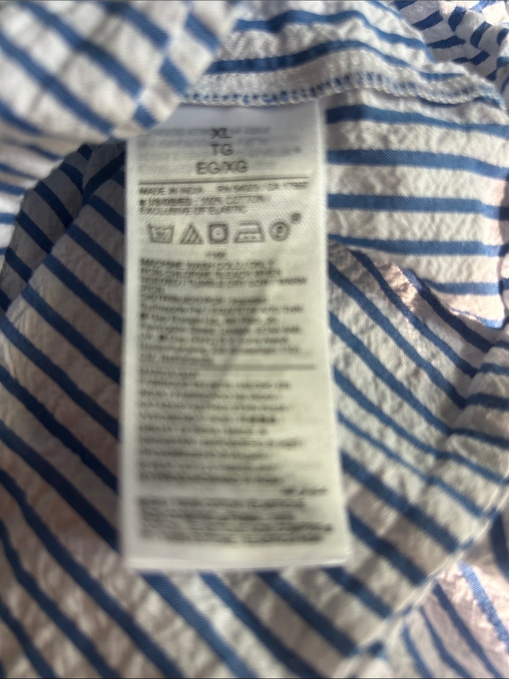GAP Blue and White Striped Button-Up Peasant Blouse 100% Cotton - Picture 5 of 5